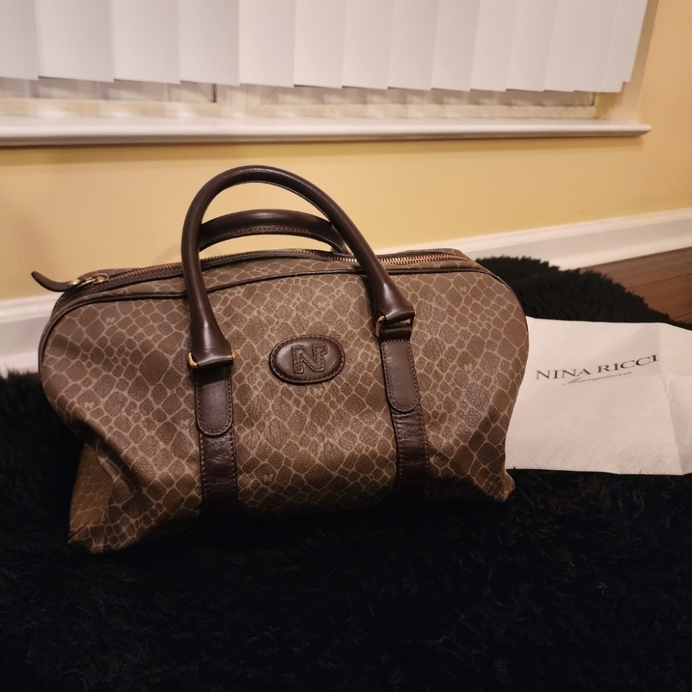 Nina Ricci Paris Satchel Boston Bag Shoulder Handbag Purse